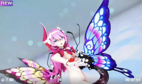 3DMMD金发虫娘全裸热舞！狂野扭动高潮不断